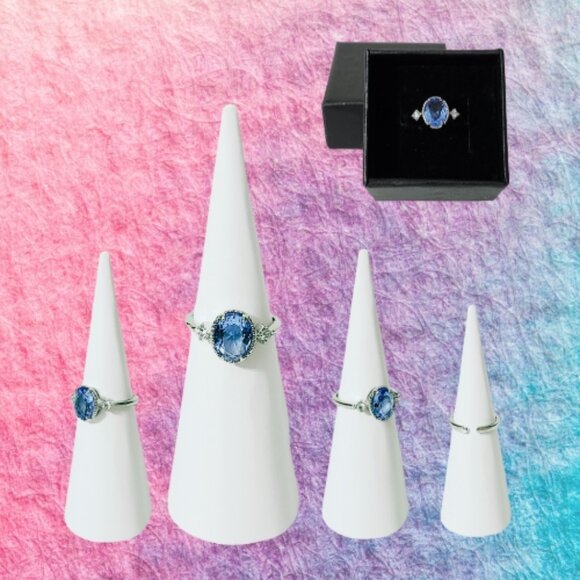 BP Kids Collection Adjustable Lab Created Light Sapphire Ring - Picture 1 of 8